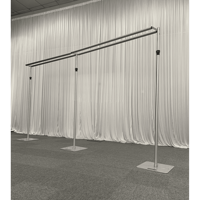 Support de toile de fond portable 20x10 pieds à double barre transversale, système de tuyaux et de rideaux robuste pour décorations de mariages, fêtes et événements