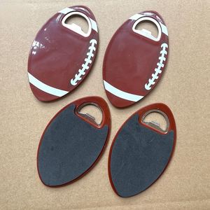 Nouvelle promotion : Décapsuleur multifonctionnel en plastique pour bouteilles de bière, motif football américain, avec sous-verre anti-brûlure en EVA, idéal pour offrir. - Product Image 3