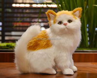 Jouet pour chat en peluche courte en gros, mignon, réaliste, en tissu, animal en peluche, design Art Déco, décoration pour animaux de compagnie, objets décoratifs