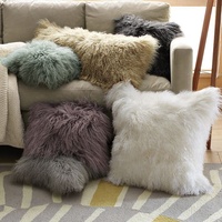 Housse de coussin en fourrure de mouton de Mongolie, collection maison, 16*16" 17*17" 18*18" 21*21", coussin en fourrure de mouton du Tibet