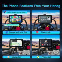 Écran de navigation GPS Carplay pour moto Carabc 7 pouces, écran tactile Android Auto, retrait rapide et facile du système antivol