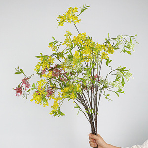 Flores Artificiales de Magnolia y <span class=keywords><strong>Sauce</strong></span> Nevada de Tacto Real para Decoración del Hogar, Arreglo Floral de Flores de Cerezo Colgantes para Bodas - Product Image 2