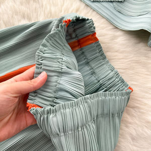 Abito di lusso con Design pieghevole da <span class=keywords><strong>donna</strong></span> primavera estate camicia larga + pantaloni appesi a vita alta - Product Image 6