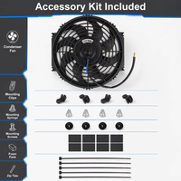 Ventilateur de refroidissement universel ABS à pales courbées pour condenseur automobile 12V 80W 120W, accessoires de voiture remis à neuf, équipement de réfrigération automobile