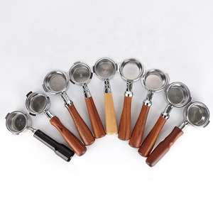 Portafiltro de café con mango de madera ecológico Acero inoxidable 51mm 54mm 58mm Portafiltro sin fondo - Product Image 3