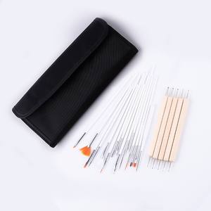 Kit de 20 pinceaux pour décorations d'ongles avec sac de rangement, stylo à pois, stylo de peinture, pinceau à gel pour <span class=keywords><strong>dessin</strong></span>, kit de pinceaux pour nail art - Product Image 1