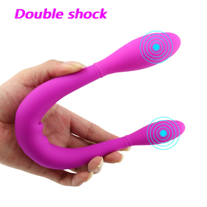 Vibratore a doppia punta per masturbazione lesbica, per vagina e sesso anale. - Product Image 2