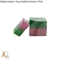 Aditya Gems Nano Matière Brute de Tourmaline Pastèque Bicolore (Vert Rose) Synthétique de Laboratoire, Simulée et Créée pour la Lapidaire