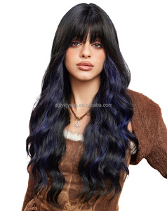 WH33วิกผมลอนคลื่นน้ำ26นิ้ว, วิกผมลอน<span class=keywords><strong>ยาว</strong></span>เส้นใยสังเคราะห์สีน้ำตาล<span class=keywords><strong>ท</strong></span>องเลือกย้อม15สีสำหรับ<span class=keywords><strong>ผม</strong></span>ผู้หญิง - Product Image 3