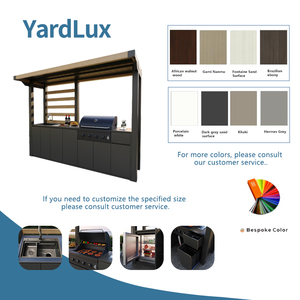 Уличная кухонная станция YardLux из алюминия с закрытым хранилищем, всепогодными компонентами и экологичным автоматическим грилем - Product Image 4