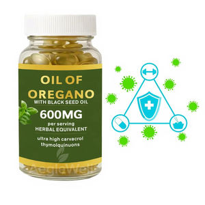 Aeglewell Oregano-olie Softgels Biologisch 2-in-1 Oregano-olie met Zwarte Komijnzaadolie Softgels 150 <span class=keywords><strong>Capsules</strong></span> - Product Image 1