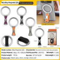 Support de téléphone portable magnétique en alliage de zinc portable avec fixation magnétique pour bureau, modèle universel, idéal pour les voyages en avion