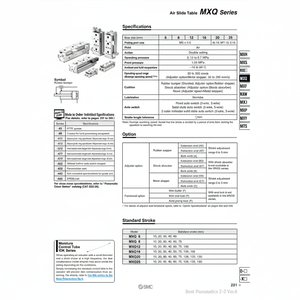 MXQ8-10B โต๊ะสไลด์ลมนิวเมติก SMC - Product Image 1
