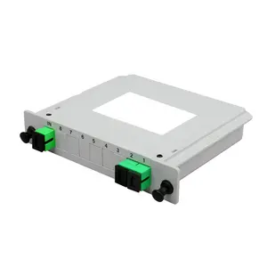 Cartridge tipe 1X2 kaset pita 1*2 cara SC kartu APC Plug-in tipe GPON pasif Optical Splitter Coupler