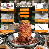 Poêle à shawarma et à gyros en acier inoxydable avec broche verticale à 5 pointes (6"-14") compatible four/grill