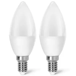 Lampadina LED C37 E14 6W - Confezione da 2, Efficiente, Luce Calda, Ideale per Illuminazione Decorativa e Ambienti Accoglienti. - Product Image 1