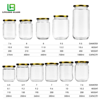 Bocaux de conservation pour aliments 100ml / 150ml / 200ml – Petits bocaux ronds en verre pour cornichons avec couvercle