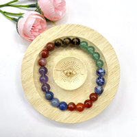 Bracelet en cristal d'améthyste chakra de haute qualité Jingfa, vente en gros, 8 mm, élastique, pierre naturelle, perles rondes, cadeau