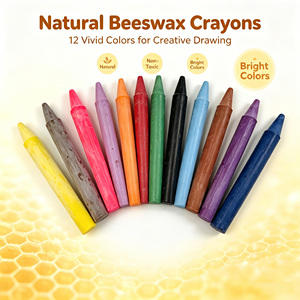 Crayons en cire d'abeille personnalisés avec logo, emballage sur mesure, faible MOQ, qualité alimentaire, ensemble de crayons en cire d'abeille pour enfants, vente en gros directe d'usine chinoise - Product Image 2