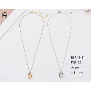 Collana con Ciondolo a Forma di Collare in Oro, Argento e Acciaio 45431 12pz - Product Image 1