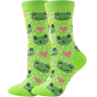 Chaussettes fantaisie mi-mollet pour femmes et hommes, motif animaux de dessin animé mignons et colorés, tendance automne-hiver