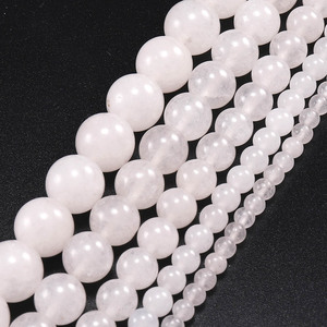 Cuentas sueltas redondas de calcedonia blanca cristalina para pulseras DIY, cuentas de piedra natural al por mayor de 8mm, 10mm, 12mm, 14mm, 16mm - Product Image 4