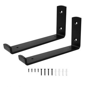 WEKIS Heavy Duty <b>Rustic</b> Black Metal Iron Triangle Wall Floating <b>Shelf</b> Brackets 150lbs Capacity 4-Pack - Product Image 1