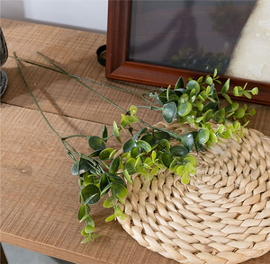 Singolo eucalipto in simulazione del vento produttore di fiori decorazione per la casa matrimonio transfrontaliero all'ingrosso foglie di corna di cervo - Product Image 4