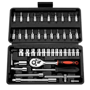 Repair Tool Kits Combination Ratchet <b>Torque</b> Spanner 1/4-Inch Socket Wrench <b>Set</b> Auto Repair Mechanic Tools - Product Image 2