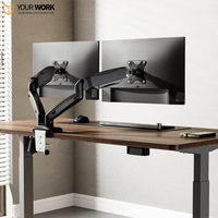 Support de bureau pour ordinateur portable avec écran unique Support de moniteur réglable en hauteur Support mural Bras de moniteur
