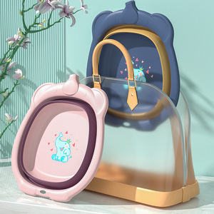 Foldable Apple Shaped Washbasin For Infants Toddler Baby Bath Multi Function Hanging Hand Washing Diaper Care 0-12 Months - Product Image 4