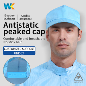Mũ làm việc bằng polyester chống tĩnh điện trong phòng sạch có khóa điều chỉnh Mũ bóng chày <span class=keywords><strong>ESD</strong></span> dành cho trang phục bảo hộ lao động trong nhà máy điện tử - Product Image 2
