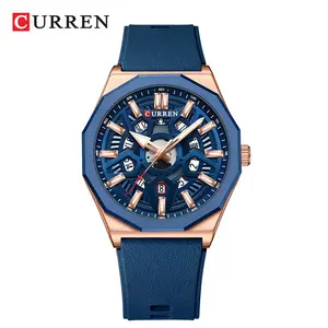 CURREN 8437 Sports Superior Neueste Original Top Qualität Auf Lager Auflistung Bester Preis Quarzuhren für Herren Uhr Silikon armband