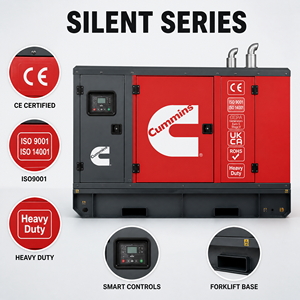Générateur diesel silencieux monophasé 50 kVA-500 kVA (50 kW-200 kW) pour Cummins UK et Perkins, machine autonome, démarrage à froid - Product Image 6