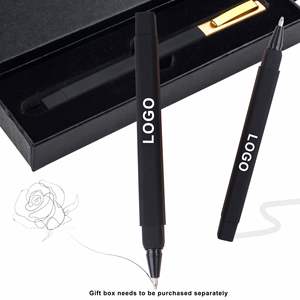 Stylo bille personnalisé à corps carré avec logo, vente en gros, plastique noir, caoutchouc, promotionnel pour hôtels - Product Image 4