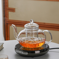 Théière en verre borosilicate haute résistance, grande capacité, pour tisanes, usage domestique, avec filtre intégré pour la séparation thé-eau, idéale pour servir le thé