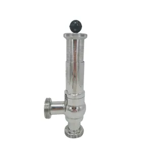Válvula de segurança sem escamação rosca manual sanitária de aço inoxidável DN40
