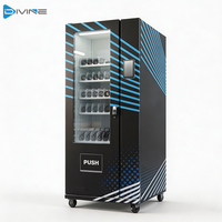 Mini distributeur automatique combiné pour usine, acceptant pièces, espèces et cartes de crédit, avec compresseur, pour la vente en gros d'aliments et de boissons
