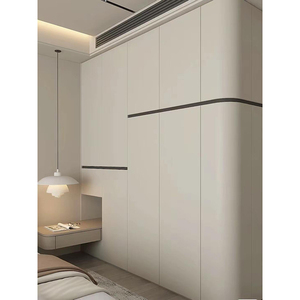 Prix d'usine Armoires de chambre Armoire de placard personnalisée Meubles de chambre à coucher Design Armoire minimaliste en bois blanc - Product Image 2