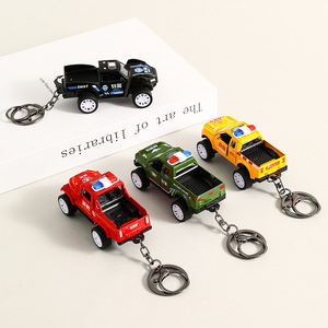 Porte-clés de voiture de police tout-terrain en plastique, jouet pour enfants, pendentif pour sac de petit ami, petit cadeau - Product Image 1