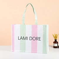 Logo personnalisé en forme de bateau tissé PP Shopping Sac fourre-tout en impression couleur réutilisable recyclable pliant avec poignée Promotions modernes