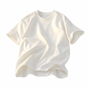T-shirt blanc surdimensionné pour homme en coton, col rond, manches courtes, décontracté, jersey uni, couleur unie, streetwear - Product Image 2