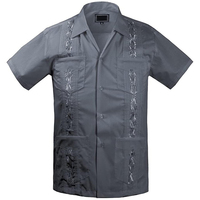 Chemises Guayabera décontractées à manches courtes boutonnées pour hommes, pour mariage sur la plage à Cuba