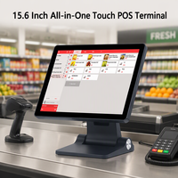 Caisse enregistreuse tactile pliable GSAN Factory Wholesale avec écran de 15 pouces, système de point de vente pour restaurant