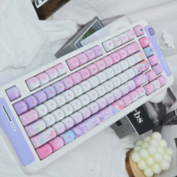 Gaming Cyrene Theme Keycaps PBT Dye-Sublimation Side Engraved Cherry/M-OA Profile for Mx Switch 64/104/108 Mechanical Keyboard