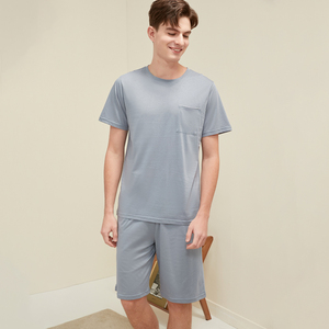 Abbigliamento <span class=keywords><strong>da</strong></span> notte <span class=keywords><strong>da</strong></span> <span class=keywords><strong>uomo</strong></span> estivo Ice Cool pantaloni modali a maniche corte Casual in tinta unita pigiama <span class=keywords><strong>da</strong></span> <span class=keywords><strong>uomo</strong></span> - Product Image 2