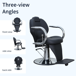 Fauteuil de barbier inclinable, fauteuil de coiffure haut de gamme pour hommes et femmes, fauteuil de coupe de cheveux hydraulique réglable pour salon de beauté - Product Image 5
