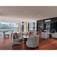 Meubles de hall d'hôtel 5 étoiles, ensemble de canapés en bois massif pour hall d'hôtel avec chaises et table de restaurant et canapé