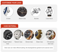 Montre-bracelet pour homme avec logo client, mouvement japonais, étanche, à quartz, avec bracelet en cuir véritable