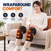 Chauffe-genou portable rechargeable avec compression d'air, 3 niveaux de chaleur et sangles réglables pour la maison et le bureau